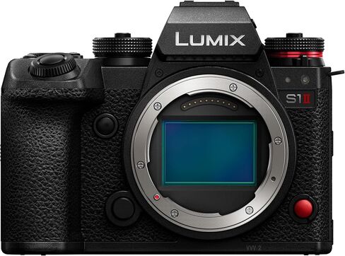 Panasonic LUMIX S1II 6K Digital Camera, Mirrorless Full Frame, Hybrid Shooting with 24.1MP, 5.1K 60p Open Gate Video, 15 Stops Dynamic Range, Prores RAW HQ Internal Recording, L-Mount - DC-S1M2, Black | L-Mount - DC-S1M2, Prores RAW HQ Internal Recording, in Kuwait