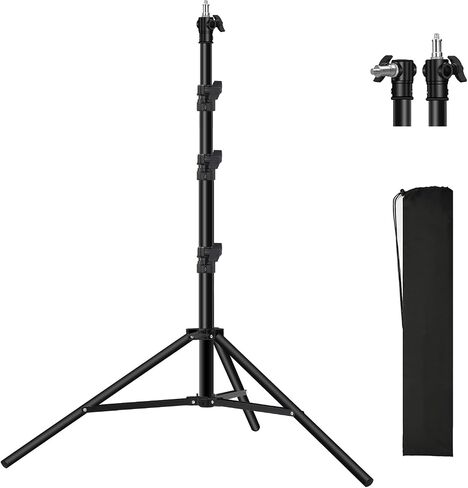 Heavy Duty Light Stand 9.8ft /3m Photography Tripod Light Stand Metal Adjustable Spring Cushioned with Carry Bag 1/4" to 3/8" Universal Screw for Photography LED Video Light, Ring Light, Monolight in Kuwait