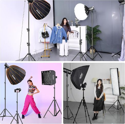 Heavy Duty Light Stand 9.8ft /3m Photography Tripod Light Stand Metal Adjustable Spring Cushioned with Carry Bag 1/4" to 3/8" Universal Screw for Photography LED Video Light, Ring Light, Monolight in Kuwait