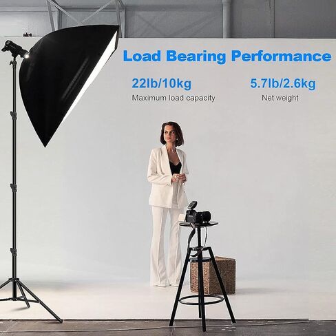 Heavy Duty Light Stand 9.8ft /3m Photography Tripod Light Stand Metal Adjustable Spring Cushioned with Carry Bag 1/4" to 3/8" Universal Screw for Photography LED Video Light, Ring Light, Monolight in Kuwait