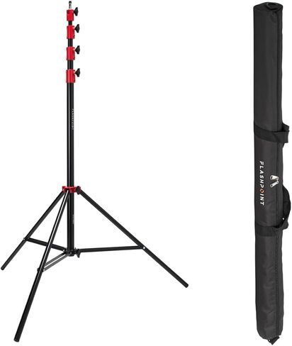 Flashpoint Pro Air-Cushioned Heavy-Duty Light Stand (Red, 13') in Kuwait