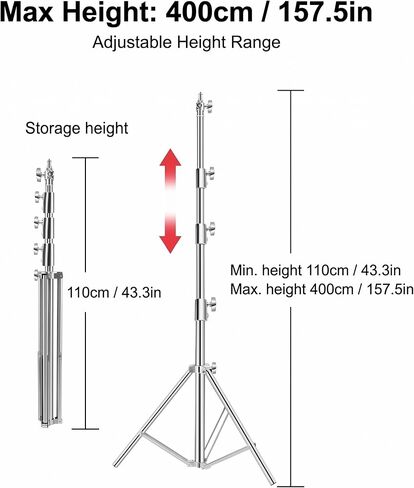 4M Stainless Steel Antenna Tripod Stand for JPC-7, Air Cushioned | Corrosion-resistant Stainless Steel, Air Cushion Buffer, 1/4''&3/8'' Thread Adapter, Wind-resistant, Multi-scene POTA/Field in Kuwait