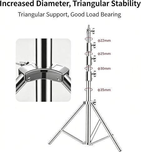 4M Stainless Steel Antenna Tripod Stand for JPC-7, Air Cushioned | Corrosion-resistant Stainless Steel, Air Cushion Buffer, 1/4''&3/8'' Thread Adapter, Wind-resistant, Multi-scene POTA/Field in Kuwait