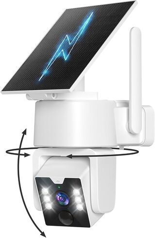 5G & 2.4G Wi-Fi Outdoor Camera Wireless,Solar Security Cameras Wireless Outdoor, 2K 360° PTZ Camera, Solar/Battery Powered, PIR Human Detection, Color Night Vision, Two-Way Talk, Compatible with Alexa in Kuwait