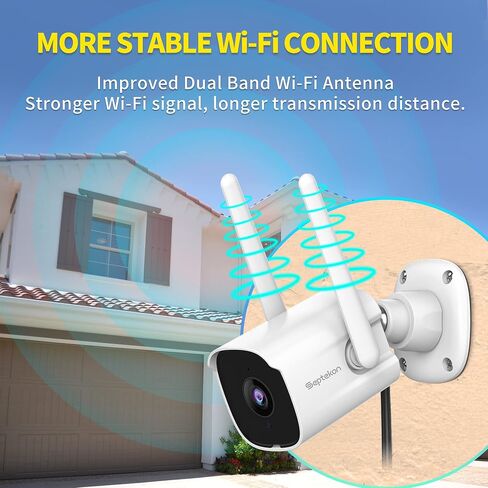 Septekon 2K Home Security Cameras, 4 Pack Wired WiFi Outdoor Security Cameras with Night Vision, Two-Way Audio, 2.4G WiFi, IP66, Motion Detection Alarm - P30 in Saudi Arabia