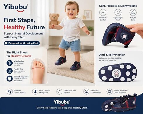 Baby Boys Girls Baseball Sneakers Soft Sole Infant Crib Shoes, Non-Slip First Walker Shoes for Newborn 0-6 6-12 12-18 Months Rookie of the Year 1st Birthday Baseball Shoes (4626BU13, Infant, 18 Months, Age, US Footwear Size System, Wide) in Kuwait