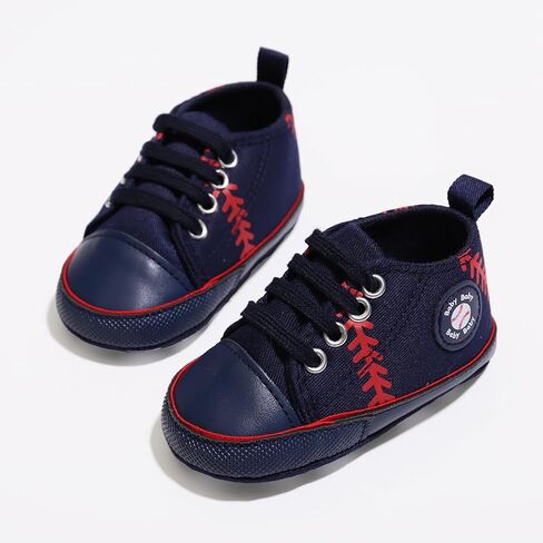 Baby Boys Girls Baseball Sneakers Soft Sole Infant Crib Shoes, Non-Slip First Walker Shoes for Newborn 0-6 6-12 12-18 Months Rookie of the Year 1st Birthday Baseball Shoes (4626BU13, Infant, 18 Months, Age, US Footwear Size System, Wide) in Kuwait