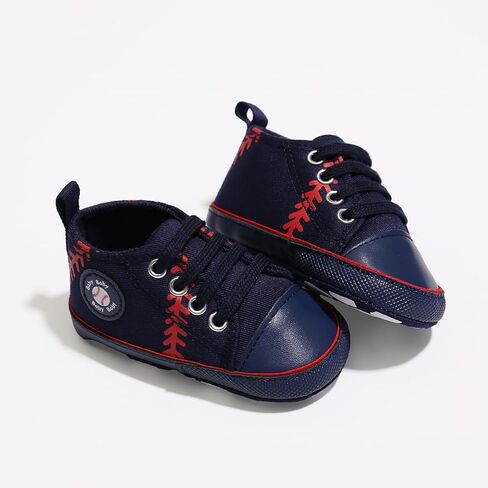 Baby Boys Girls Baseball Sneakers Soft Sole Infant Crib Shoes, Non-Slip First Walker Shoes for Newborn 0-6 6-12 12-18 Months Rookie of the Year 1st Birthday Baseball Shoes (4626BU13, Infant, 18 Months, Age, US Footwear Size System, Wide) in Kuwait