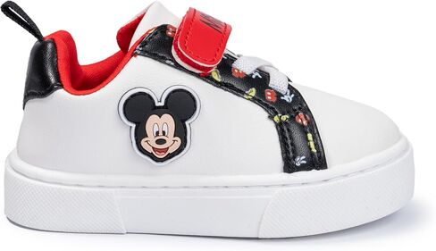 Disney Infant Sneakers - Winnie The Pooh and Minnie Mouse Baby Court Sneakers with a Hook and Loop Closure, Black, Size 4 Infant in Kuwait