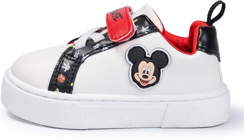 Disney Infant Sneakers - Winnie The Pooh and Minnie Mouse Baby Court Sneakers with a Hook and Loop Closure, Black, Size 4 Infant in Kuwait