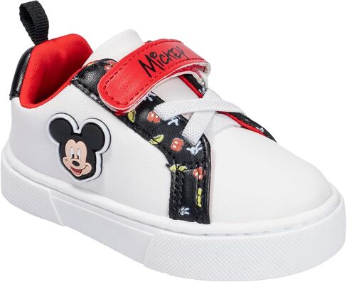 Disney Infant Sneakers - Winnie The Pooh and Minnie Mouse Baby Court Sneakers with a Hook and Loop Closure, Black, Size 4 Infant in Kuwait