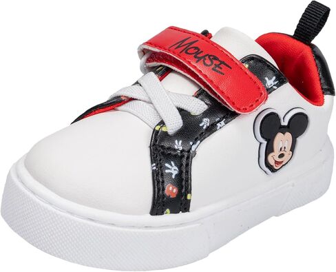 Disney Infant Sneakers - Winnie The Pooh and Minnie Mouse Baby Court Sneakers with a Hook and Loop Closure, Black, Size 4 Infant in Kuwait