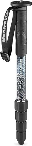 Manfrotto Element MII MMELMIIA5BK, Lightweight 5-Section Aluminium Travel Camera Monopod, with Wrist Strap, Rubber Grip, Twist Locks, Load up 15kg, for Compact Cameras, Mirrorless, DSLR, Black in Kuwait