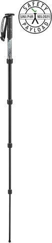Manfrotto Element MII MMELMIIA5BK, Lightweight 5-Section Aluminium Travel Camera Monopod, with Wrist Strap, Rubber Grip, Twist Locks, Load up 15kg, for Compact Cameras, Mirrorless, DSLR, Black in Kuwait