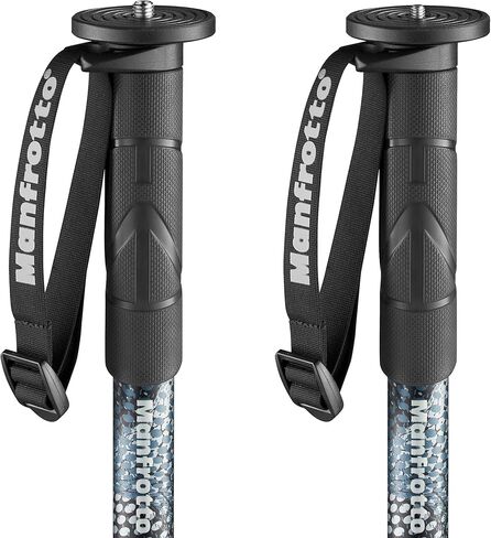 Manfrotto Element MII MMELMIIA5BK, Lightweight 5-Section Aluminium Travel Camera Monopod, with Wrist Strap, Rubber Grip, Twist Locks, Load up 15kg, for Compact Cameras, Mirrorless, DSLR, Black in Kuwait