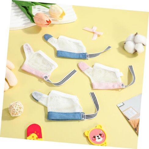 2 Pairs Baby Thumb Sucking Gloves, Breathable Finger Guards | Breathable Random-Color Finger Covers Help Discourage Thumb Sucking or Biting during Supervised Baby Care in Kuwait