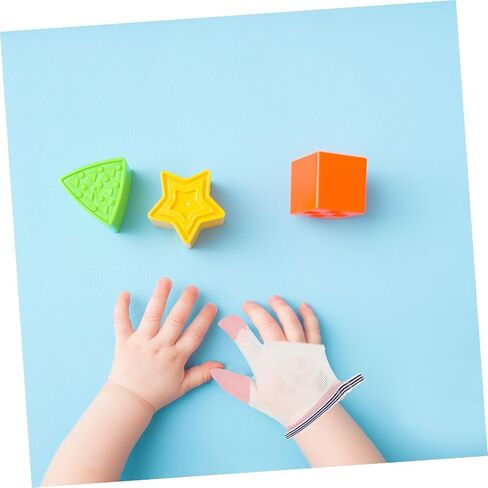 2 Pairs Baby Thumb Sucking Gloves, Breathable Finger Guards | Breathable Random-Color Finger Covers Help Discourage Thumb Sucking or Biting during Supervised Baby Care in Kuwait