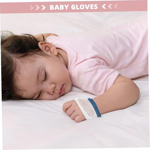 2 Pairs Baby Thumb Sucking Gloves, Breathable Finger Guards | Breathable Random-Color Finger Covers Help Discourage Thumb Sucking or Biting during Supervised Baby Care in Kuwait