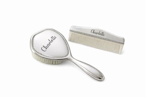 Custom Silver Baby Brush Set – First Birthday Heirloom Gift in Kuwait