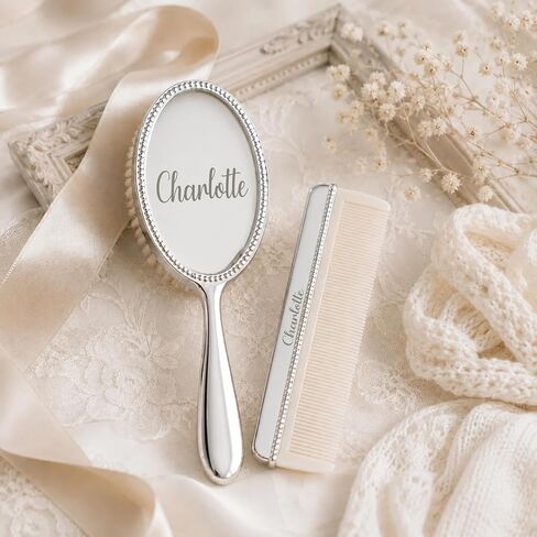 Custom Silver Baby Brush Set – First Birthday Heirloom Gift in Kuwait