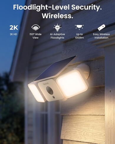 REOLINK Solar Floodlight Security Cameras Wireless Outdoor, Up to 1000lm | 2 Pack, AI/PIR Motion-Activated Floodlight, 2K 150° Color Night Vision, Light & Siren Alarm, Two-Way Talk, WiFi 6 2.4/5GHz in Saudi Arabia
