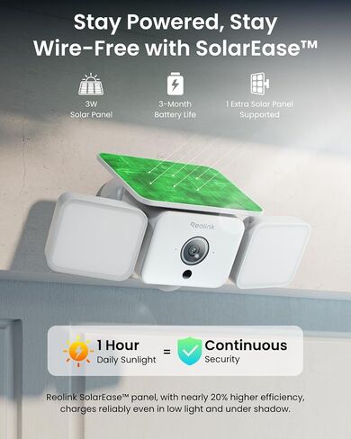 REOLINK Solar Floodlight Security Cameras Wireless Outdoor, Up to 1000lm | 2 Pack, AI/PIR Motion-Activated Floodlight, 2K 150° Color Night Vision, Light & Siren Alarm, Two-Way Talk, WiFi 6 2.4/5GHz in Saudi Arabia