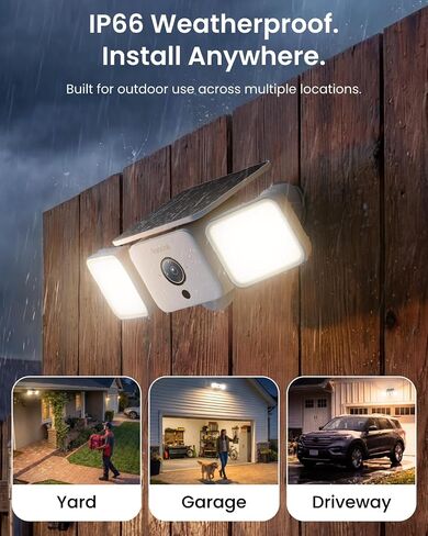 REOLINK Solar Floodlight Security Cameras Wireless Outdoor, Up to 1000lm | 2 Pack, AI/PIR Motion-Activated Floodlight, 2K 150° Color Night Vision, Light & Siren Alarm, Two-Way Talk, WiFi 6 2.4/5GHz in Saudi Arabia