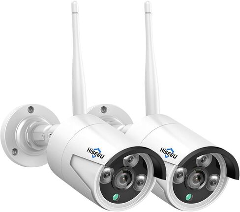 Hiseeu Camera Add on 5MP Outdoor Wireless Security Camera, Waterproof Outdoor Indoor 3.6mm Lens IR Cut Day & Night Vision with Power Adapter, Compatible 10CH Wireless Security Camera System in Kuwait