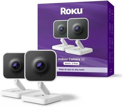 Roku Indoor Camera SE Home Security Camera, 2-Pack, Wired, White (Renewed) in Kuwait