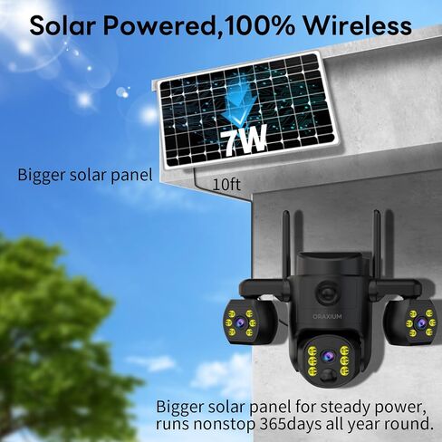 Triple Lens Outdoor Wireless Security Camera, Outdoor Cameras for Home Security, Color Night Vision, Outdoor Camera Two Way Audio for Home and Farm in Kuwait