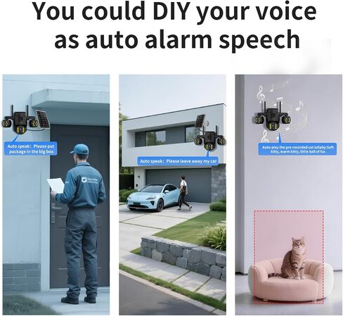 Triple Lens Outdoor Wireless Security Camera, Outdoor Cameras for Home Security, Color Night Vision, Outdoor Camera Two Way Audio for Home and Farm in Kuwait