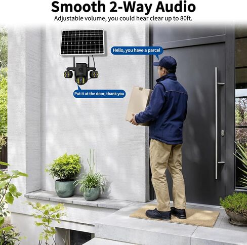 Triple Lens Outdoor Wireless Security Camera, Outdoor Cameras for Home Security, Color Night Vision, Outdoor Camera Two Way Audio for Home and Farm in Kuwait