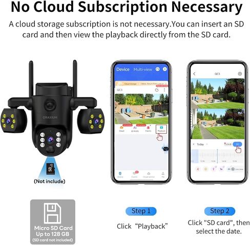 Triple Lens Outdoor Wireless Security Camera, Outdoor Cameras for Home Security, Color Night Vision, Outdoor Camera Two Way Audio for Home and Farm in Kuwait