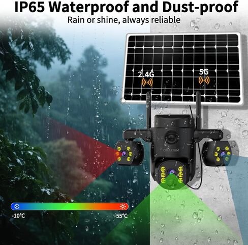 Triple Lens Outdoor Wireless Security Camera, Outdoor Cameras for Home Security, Color Night Vision, Outdoor Camera Two Way Audio for Home and Farm in Kuwait