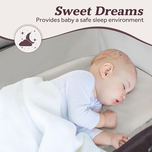 Portable Baby Playard 4 in 1 Design, Foldable Baby Playpen with Removable Bassinet, Canopy and Changing Table, Infant Playrad, Nursery Center Travel Crib in Kuwait