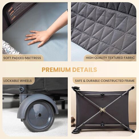 5 in 1 Multifunctional Pack and Play,Qutanix Foldable Baby Crib with Bassinets,Changing Table,Newborn Napper with Canopy,Diaper Stacker,Baby Playpen for Babies and Toddlers in Kuwait