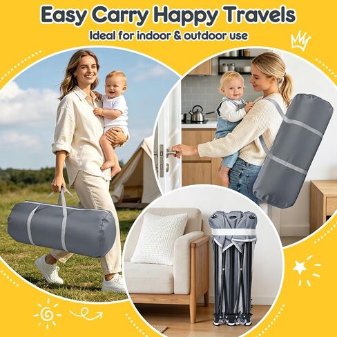 Foldable Baby Playpen: 50"×50" Playpen for Babies and Toddlers Portable Setup Baby Play Pen with Mat Indoor Outdoor Safety Fence Play Yard Kids Play Area with Storage Bag 50 Ocean Balls 4 Handlers in Kuwait