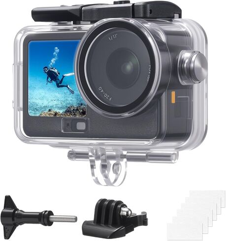 K&F Concept 60M/196FT Waterproof Case Compatible with DJI Osmo Action 6 | Underwater Housing with Cold Shoe Mount| Optical Glass Lens |Anti-fog Sheet, Action 6 Deep Diving Scuba Protective Shell,PT01 in Kuwait