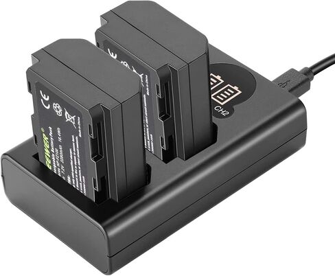 NEEWER NP-FZ100 2280mAh Replacement Battery and Charger with LCD Screen, 2 Packs, Compatible with Sony A1, A9 II, A7R III, A7R IV, A7R V, A7S III, A7 III, A7 IV, A6600, A7C Cameras in Kuwait