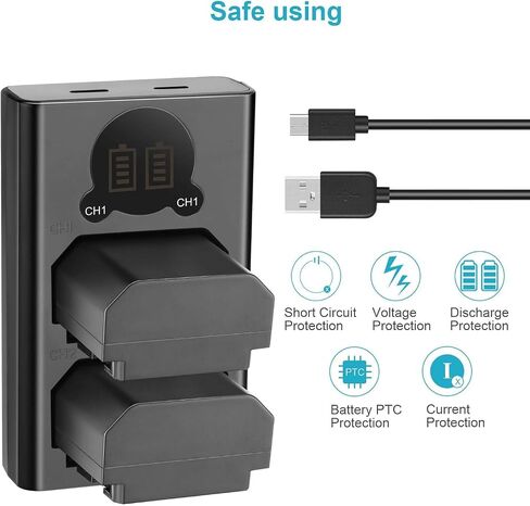 NEEWER NP-FZ100 2280mAh Replacement Battery and Charger with LCD Screen, 2 Packs, Compatible with Sony A1, A9 II, A7R III, A7R IV, A7R V, A7S III, A7 III, A7 IV, A6600, A7C Cameras in Kuwait