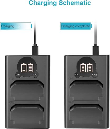NEEWER NP-FZ100 2280mAh Replacement Battery and Charger with LCD Screen, 2 Packs, Compatible with Sony A1, A9 II, A7R III, A7R IV, A7R V, A7S III, A7 III, A7 IV, A6600, A7C Cameras in Kuwait