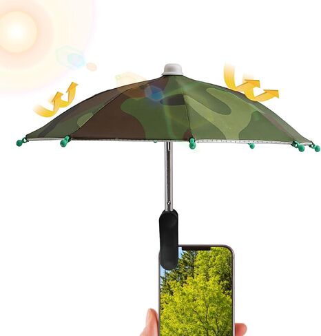 Umbrella for Phone Shade Mobile Phone Clip on Sun Shield | Glare Blocking Cellphone Accessories, Lightweight Travel Supplies for Car Beach Pool Camping in Kuwait
