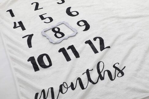 Baby Monthly Milestone Blanket - Organic Plush Fleece Photography Background Prop for Boy Girl Newborn Soft Elephant Blanket with Frame Large 47''x40'' in Kuwait