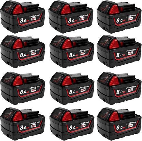 8Ah Replacement Battery for Milwaukee 18V Battery Compatible with Milwaukee 18V Power Tools (2 PCS) in Kuwait