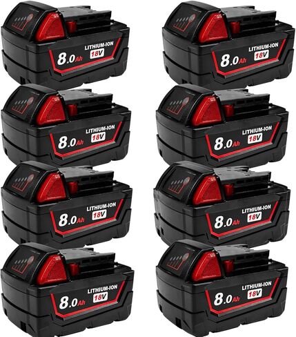 8Ah Replacement Battery for Milwaukee 18V Battery Compatible with Milwaukee 18V Power Tools (2 PCS) in Saudi Arabia
