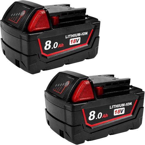 8Ah Replacement Battery for Milwaukee 18V Battery Compatible with Milwaukee 18V Power Tools (2 PCS) in Saudi Arabia