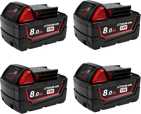 8Ah Replacement Battery for Milwaukee 18V Battery Compatible with Milwaukee 18V Power Tools (2 PCS) in Saudi Arabia