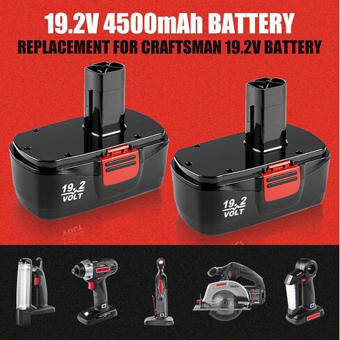 【2 Pack Upgrade 4.5Ah】C3 Replacement for Craftsman 19.2 Volt Batteries | Compatible with Craftsman 19.2 Volt Batteries DieHard 130279005 315.113753 315.115410 315.11485 1323903 Cordless Power Tools in Kuwait