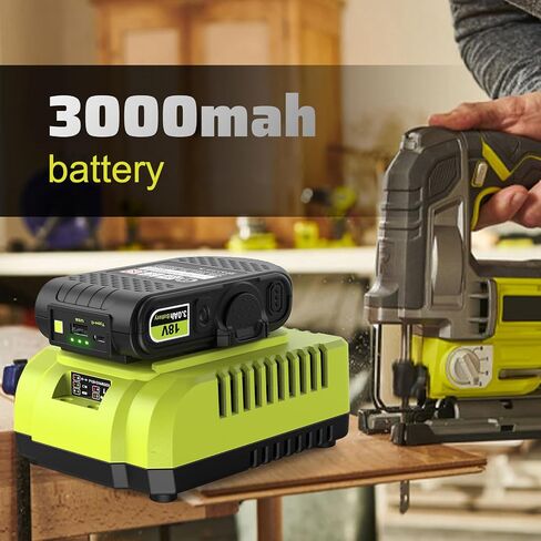 Abeden 3.0Ah بديل لشاحن بطارية Ryobi 18V ومجموعة البطارية مع منفذ USB، متوافق مع Ryobi 18 Volt P102 P103 P104 P105 P107 P108 P109 P190 P191 P122 أدوات كهربائية لاسلكية in Kuwait