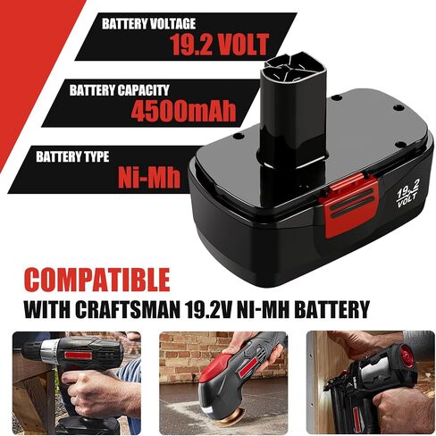 【2 Pack Upgrade 4.5Ah】C3 Replacement for Craftsman 19.2 Volt Batteries | Compatible with Craftsman 19.2 Volt Batteries DieHard 130279005 315.113753 315.115410 315.11485 1323903 Cordless Power Tools in Kuwait